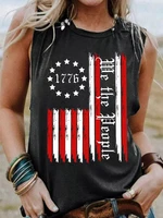american independence day commemorative vest american flag print sleeveless tank top fashion women tank top casual tank vest
