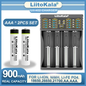 Liitokala Lii-402 Charger 1.2V AAA 900mAh Ni-MH Rechargeable Battery Temperature Gun Remote Control Mouse Toy