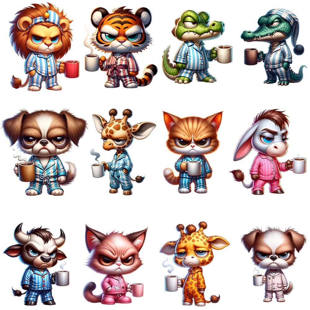 15 см милая чашка сердитого животного чайный тигр термопереносная наклейка для