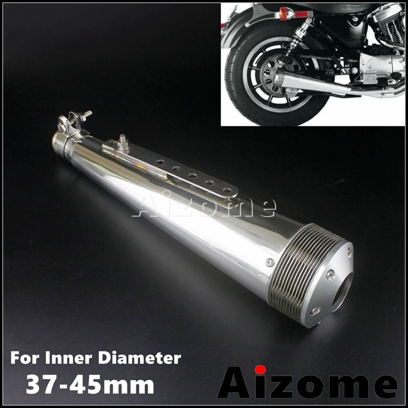 

Stainless Steel 37-45mm Retro Motorbike Silencer For Cafe Racer Chopper Bobber Dirt Bike Custom Motorcyce Exhaust Muffler Pipes