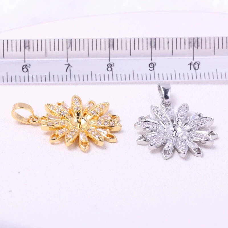 Flower Gorgeous Pendant Base Mount Finding Settings Jewelry Parts Fitting Accessories for Pearls Corals Jade Beads Crystal |
