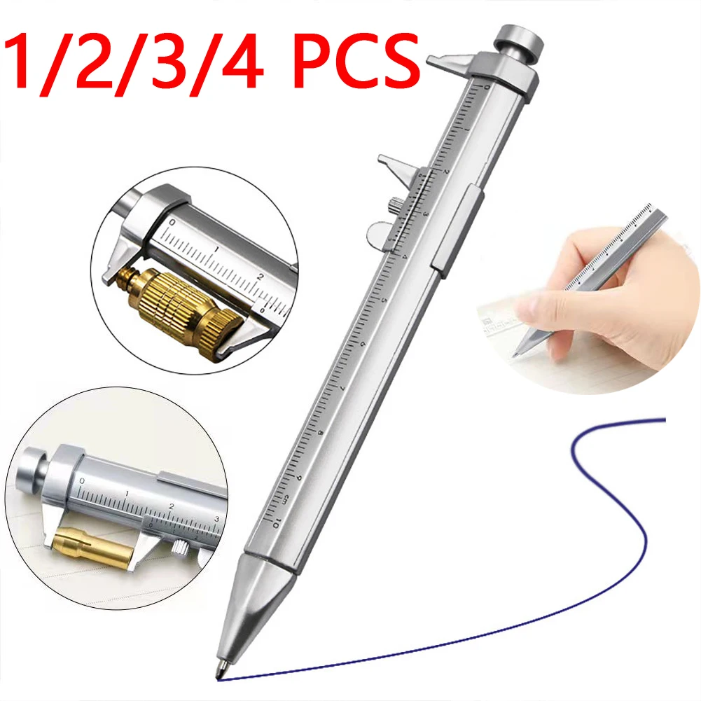 

1/2/3/4PCS Multifunction Gel Ink Pen 0-100 Vernier Caliper Roller Ball-Point 1.0mm Plastic Student Stationery Measuring Tools