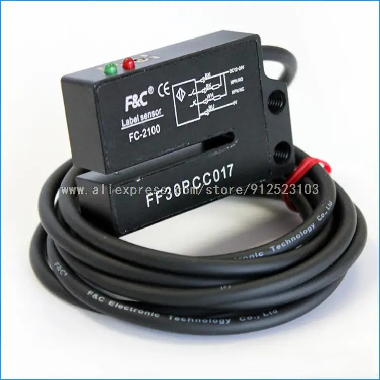 

FC-2100 FC-2100P F & C Baru Asli Label Sensor 4 Kabel NO NC Listrik Label Detektor Foto Sensor