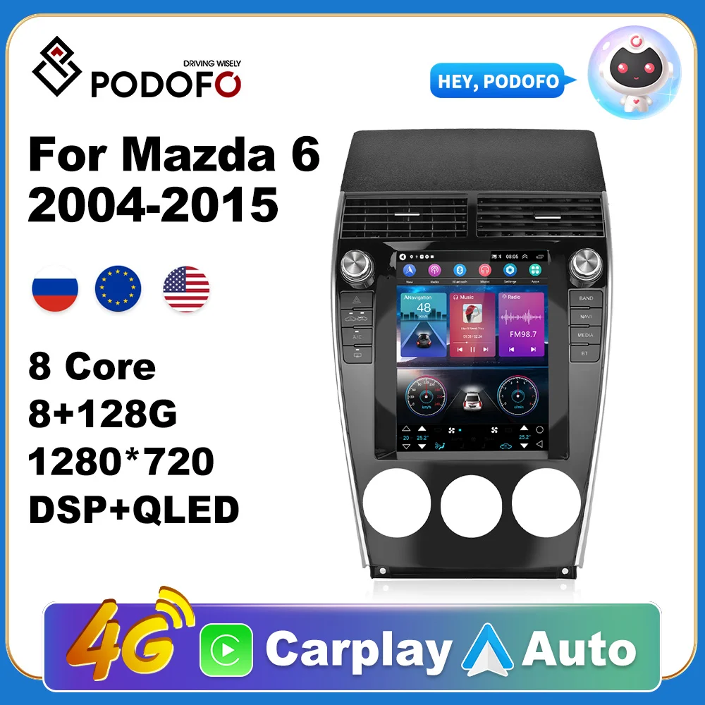 

Car Android CarPlay Radio Multimedia Player For Mazda 6 2004-2015 2 Din Autoradio Video AI Voice GPS Navi 4G WiFi