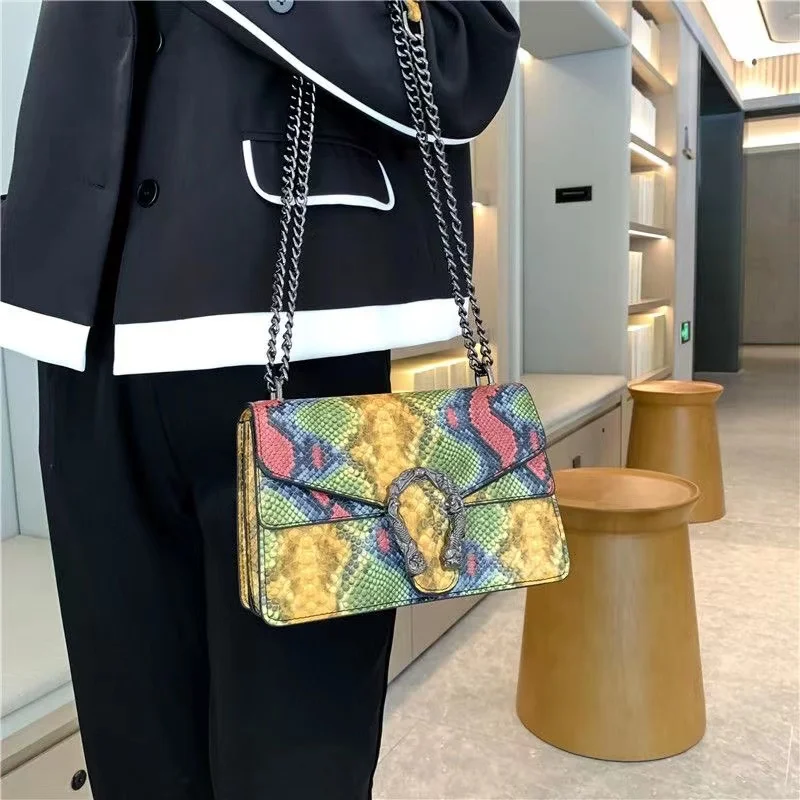 

Chain diagonal cross women's bag New Crocodile Pattern High Quality Shoulder Bag