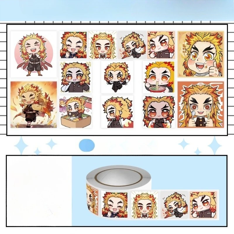 Фото Наклейка-стикер Demon Slayer: Kimetsu no Yaiba Purgatory Anjuro Q-версия, аниме-стикер Purgatory Anjuro в рулоне, двухмерный аниме-стикер №4