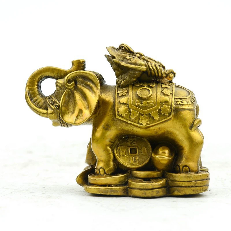 

1 Pc Brass Animal Statues Nozzles Elephant Sculptures for Home Office Desk Gift Garden Lucky Mascot Home Decoration Craft
