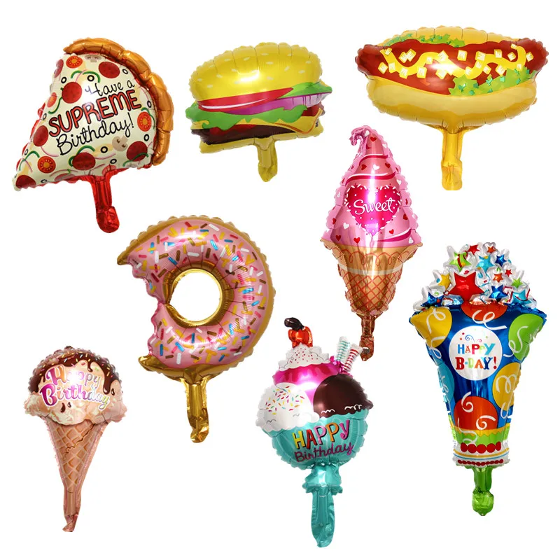 Надувной мини-шар из фольги для мороженого гамбургеров пиццы хот-догов пончиков