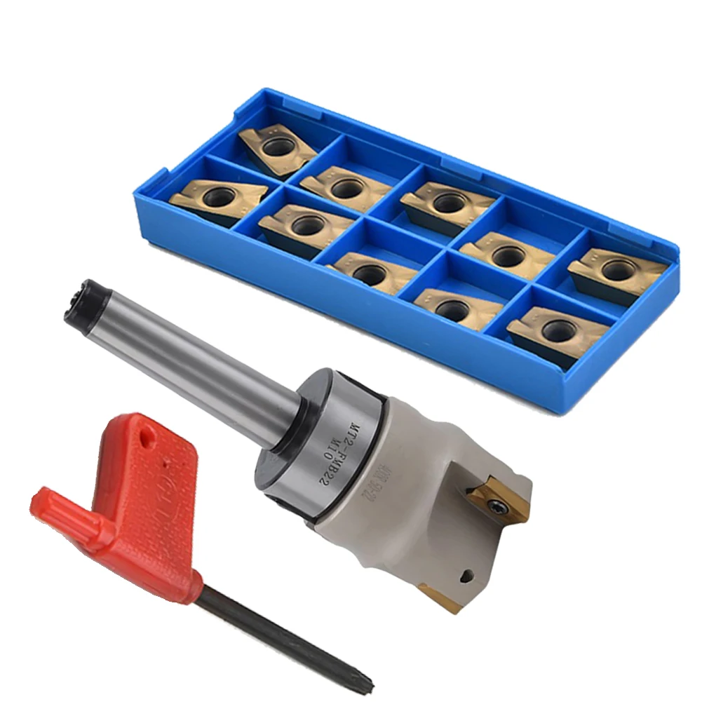 

MT2 MT3 FMB22 Milling Shank HCS 50pcs Cutter Head 4 Milling Cutting Blades Handles Heavy CNC Milling Cutting Insert Rotary Tools