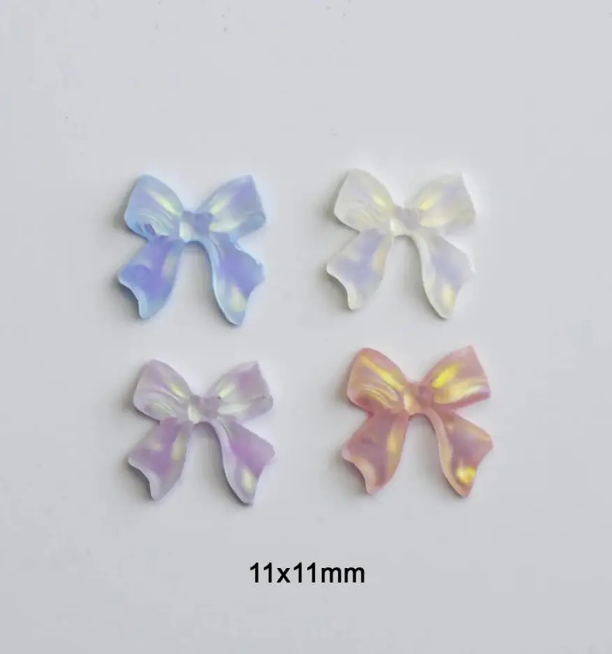 

50pcs Bow Nail Art Jewelry Bow Tiny Ribbon Bow Nail Art Cabochon Resin Flatback Scrapbook Supplies - 50 PCS