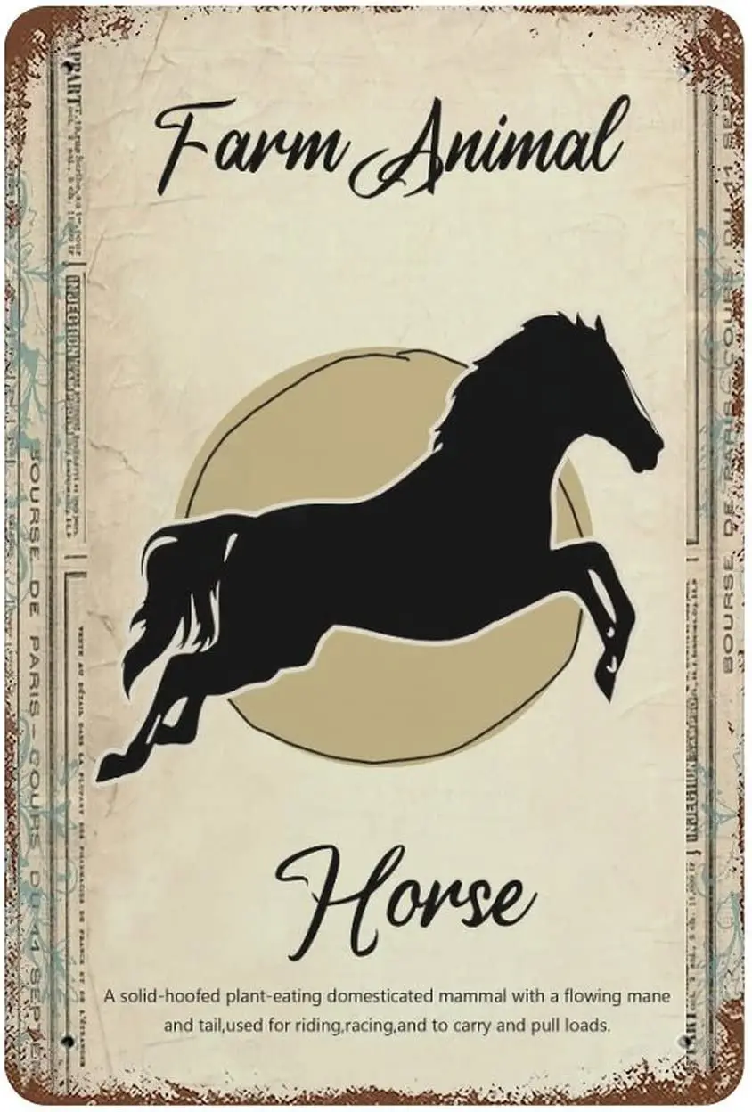 

Винтажный металлический оловянный плакат в виде лошади на ферме, голова лошади, металлический плакат, настенное украшение для кухни, гостин...