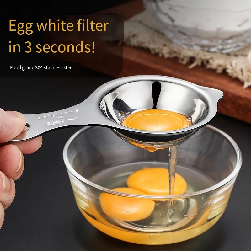 

Stainless Steel Egg White Separator Tools Eggs Yolk Filter Gadgets Kitchen Accessories Separating Funnel Spoon Divider Tool