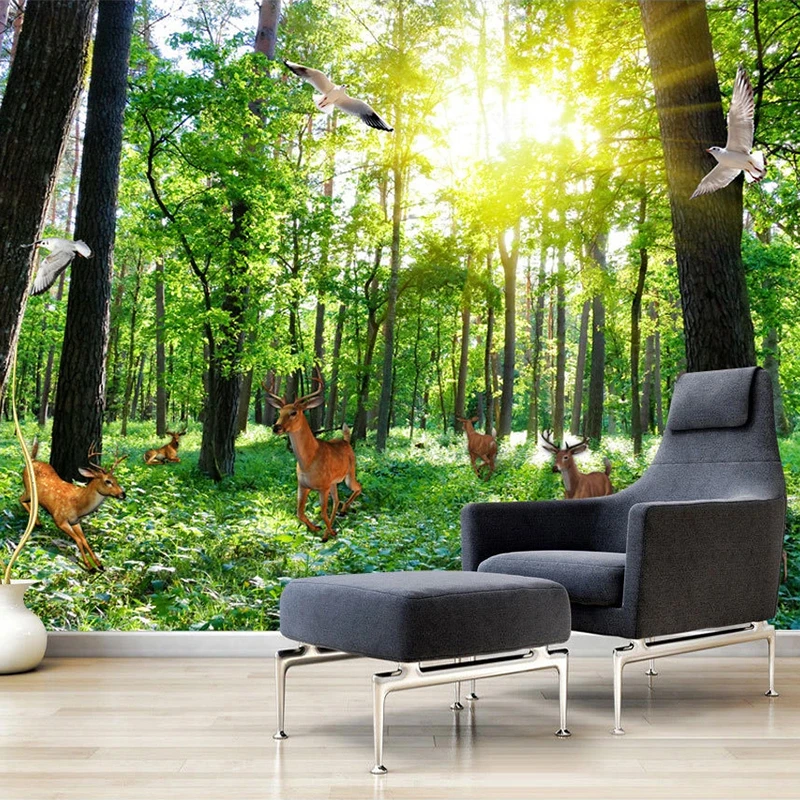 

Custom 3D Photo Wallpaper Sunlight Green Forest Landscape Large Mural Home Decor Living Room Bedroom Background Papel De Parede