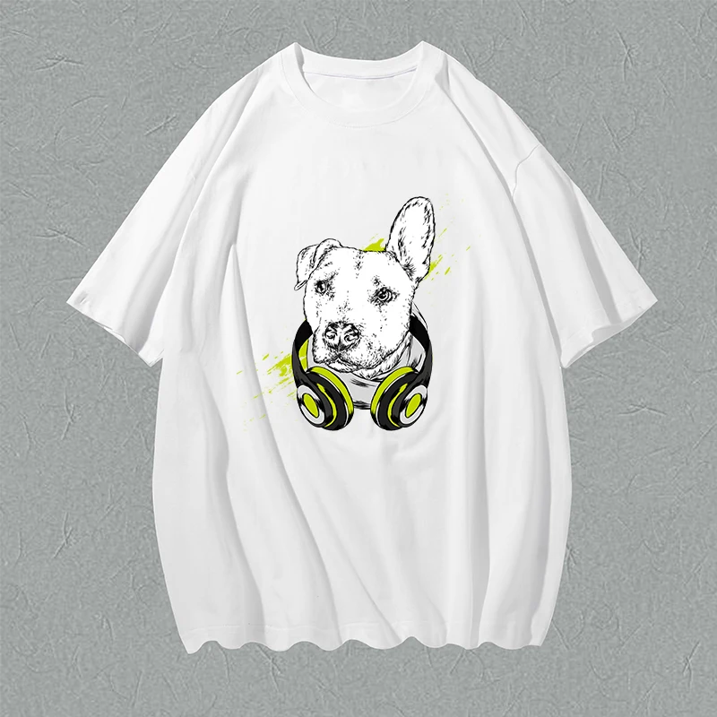 

Dog Big Size Gray Unisex Camiseta Novelty New Arrivals Simple T Shirt Loose Hyperbole Poleras
