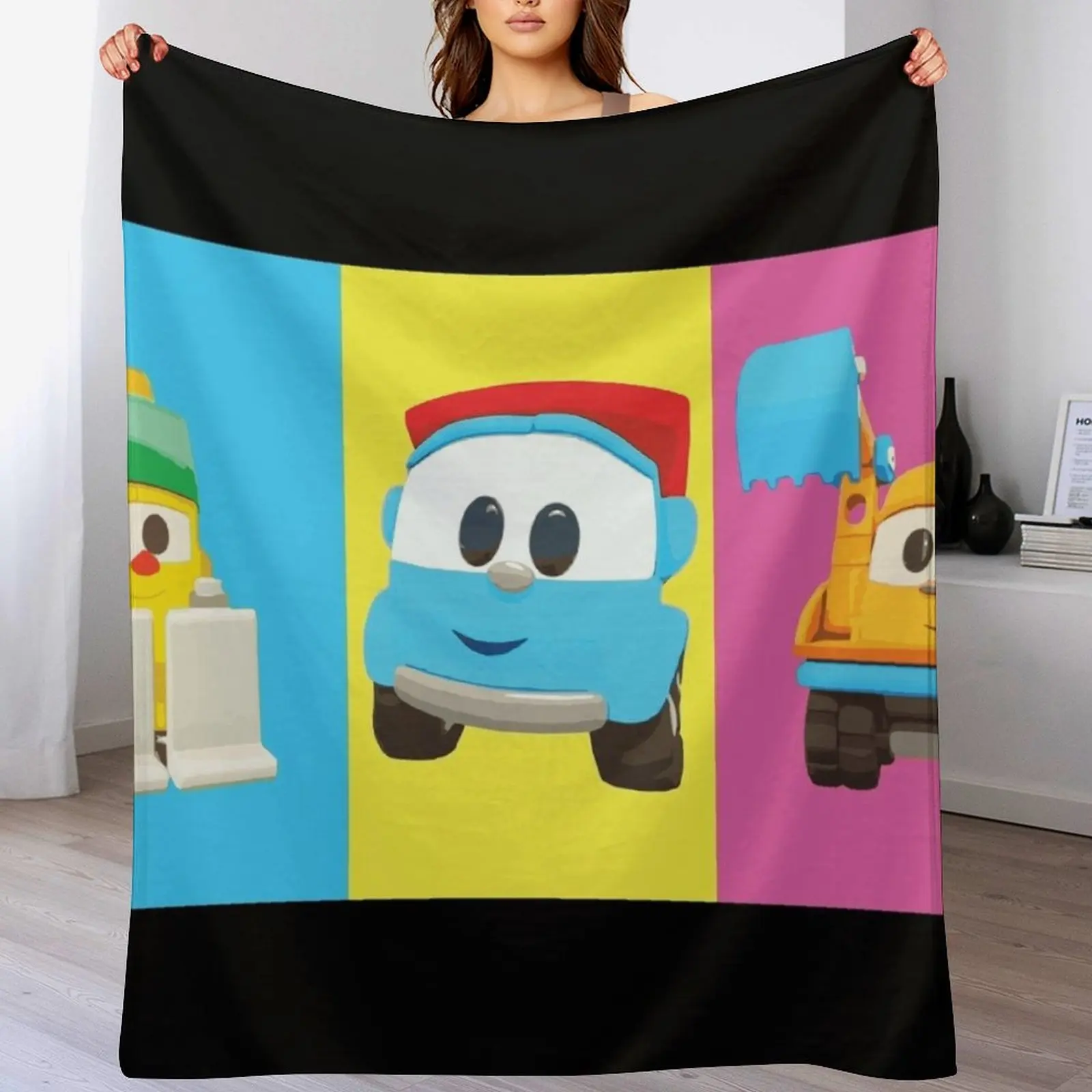 Лев грузовик - поп-арт лифтинг совок и ЛЕВ пледы термобелье для путешествий аниме