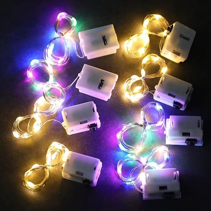 

1/2M Flashing LED Light Strings Battery Garden Fairy String Lights Christmas Party Gift Box Decorations Outdoor Garland Lights