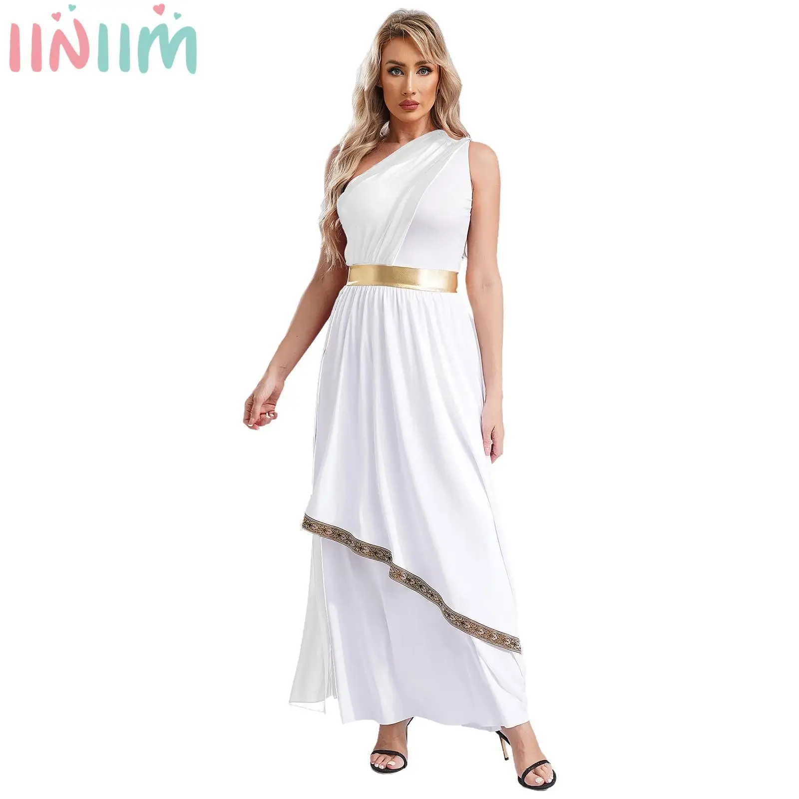 Женское шифоновое платье с одним открытым плечом