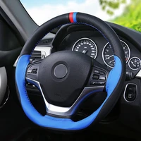 38cm car universal steering wheel braid cover needles and thread soft microfiber leather covers diy texture auto accessories