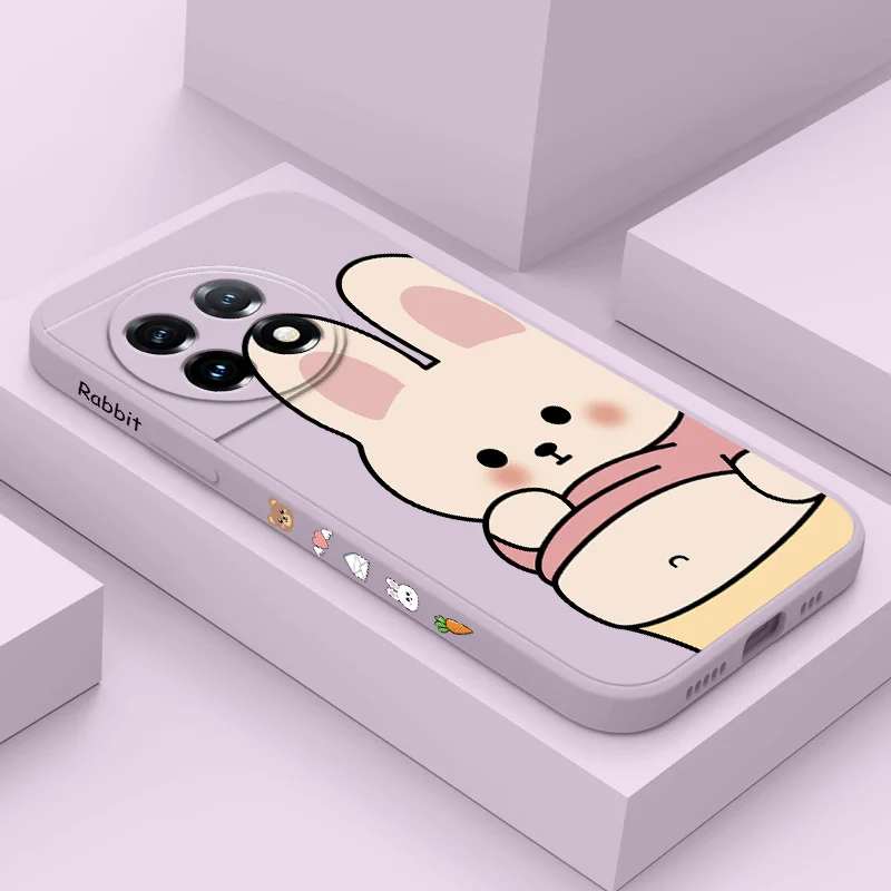 

Chubby Bear Phone Case For Oneplus 11 11R 10 10R 10T 9R 9RT 9 8T 8 7 7T Pro 5G Liquid Silicone Cover