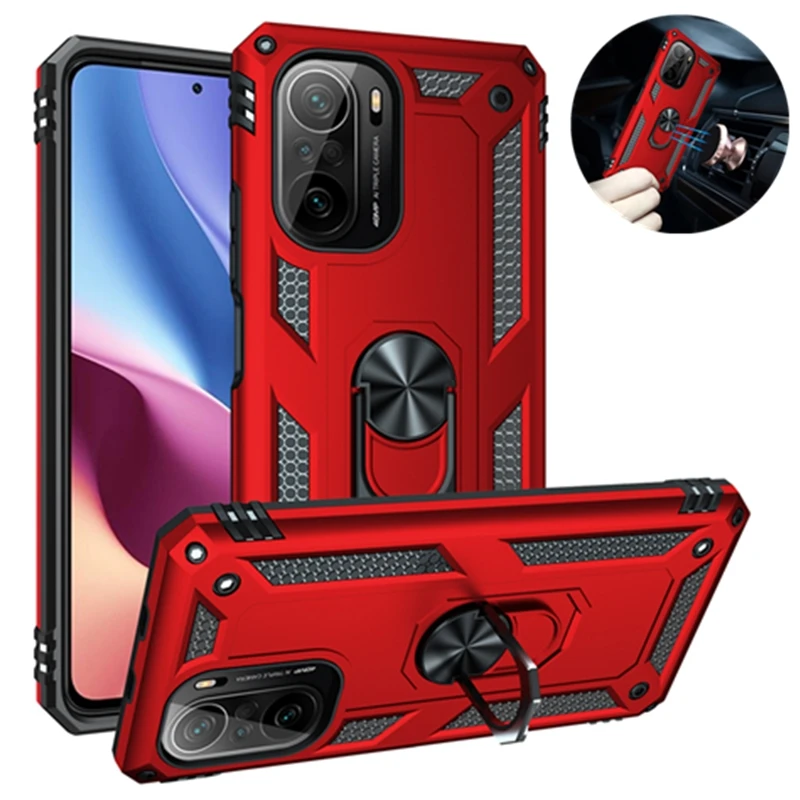 

For Xiaomi Poco F3 Case Shockproof Armor Car Magnetic Holder Ring Phoen Case For Pocophone Poco Poko Little F3 F 3 3F Back Cover