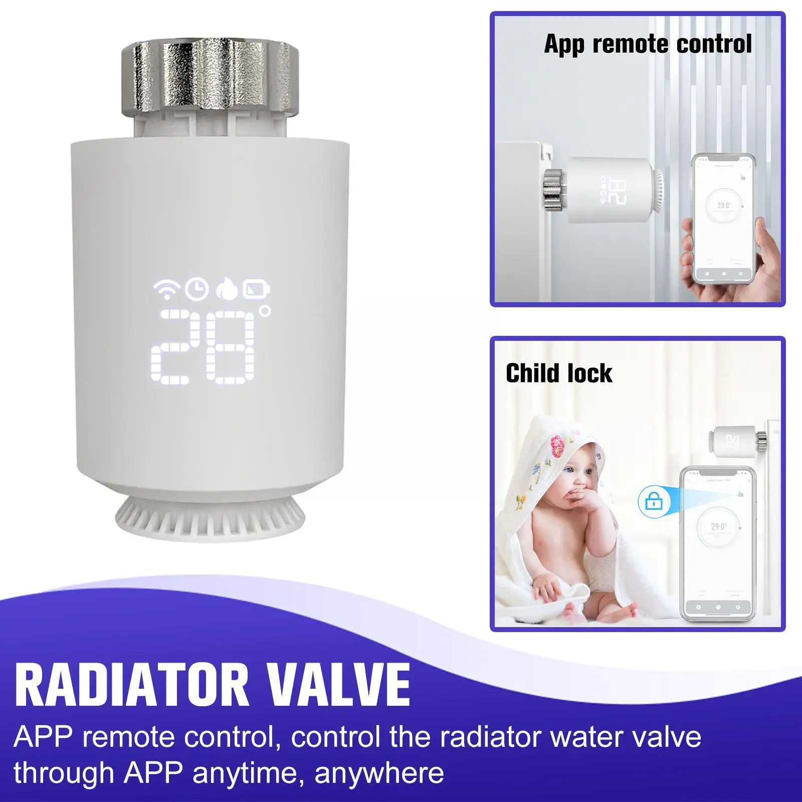 

Home Improvement Radiator Valve Tuya Smart Zigbee Radiator Thermostat Control Valve Valve APP Smart Smart Thermostat Mobile R6X2