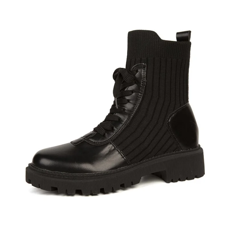 2022 New Autumn/Winter Women Shoes Cow Leather Round Toe Low Heel Boots Women Casual Short Boots for Women Female Modern Boots