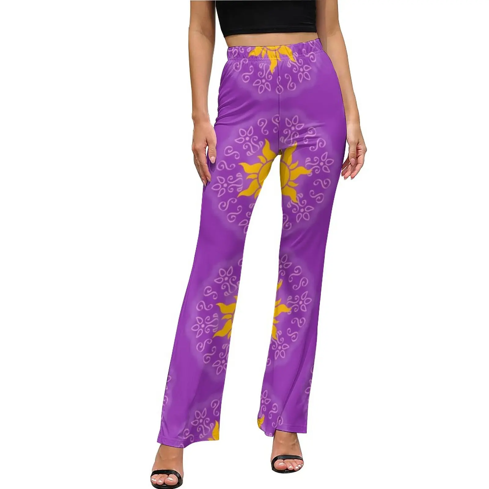 

Брюки-клеш в стиле Харадзюку с высокой эластичной талией