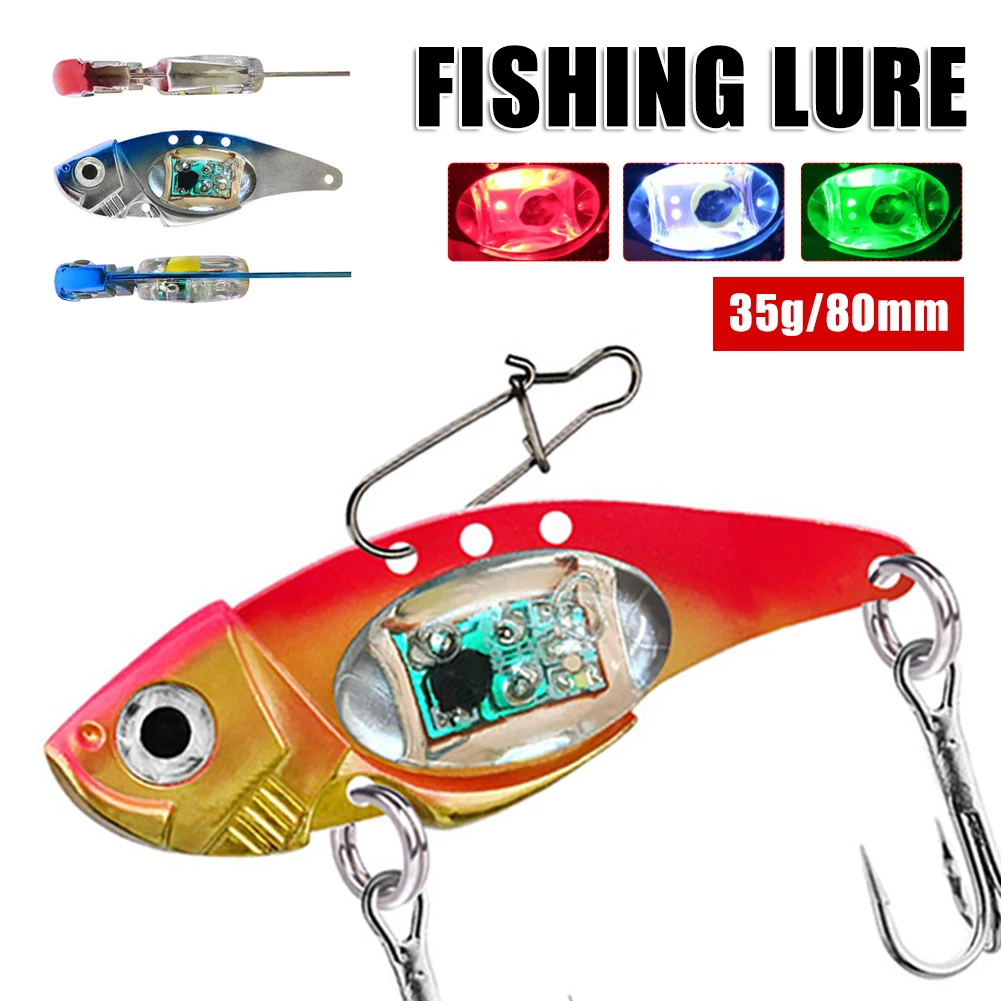 

LED Flash Fishing Lure with Hook Underwater Attracting Fish Lure Water-Triggered Night Light Bait Fresh Saltwater Fishing Tackle