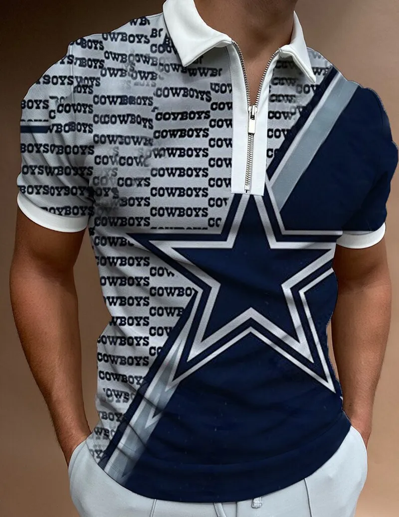 

20212 Summer Men's Short Sleeve Lapel Striped Top Fashion Patchwork Casual Zipper Slim Fit Polo Shirt