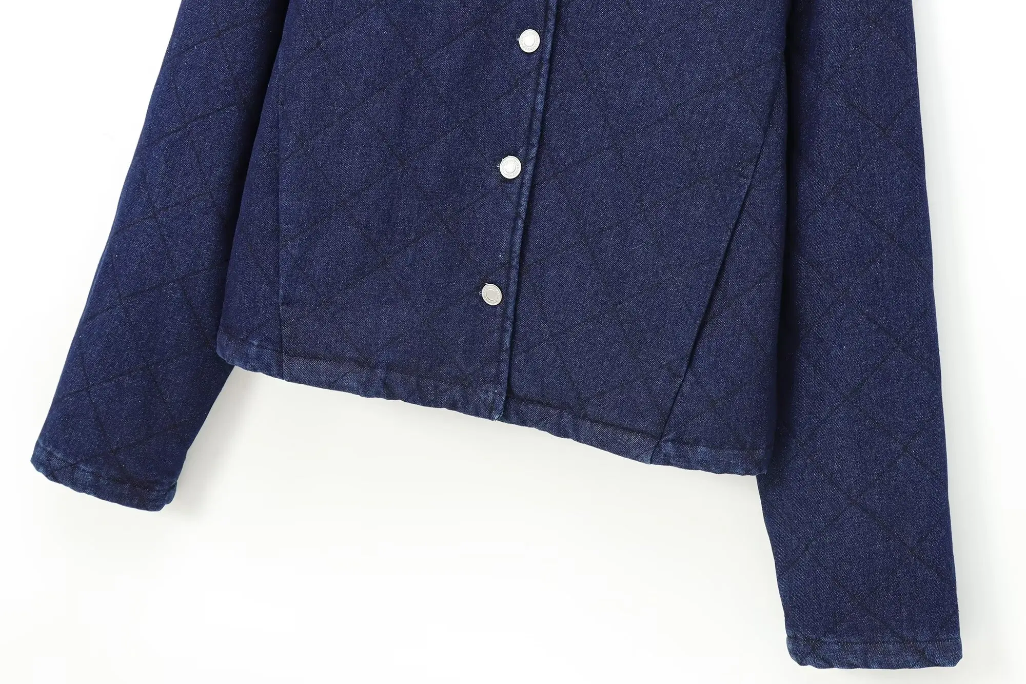 TRAFZA женская осенняя элегантная однотонная однобортная джинсовая хлопковая