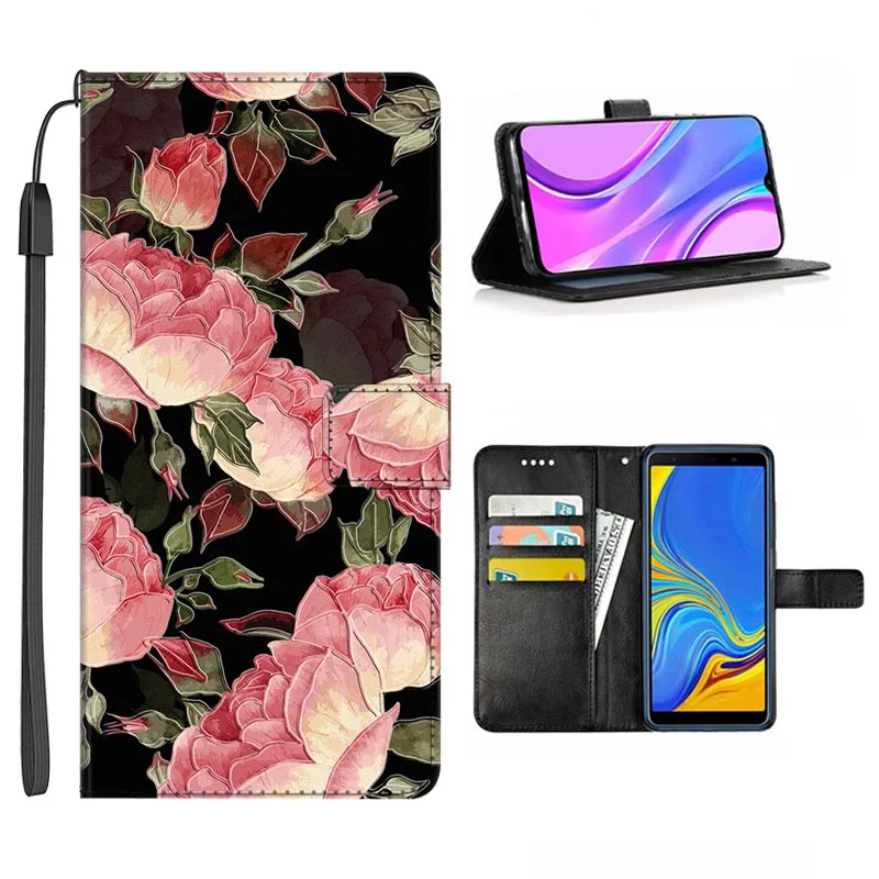 Фото Роскошный кожаный чехол-флип для Xiaomi Poco M8 Pro, M8, POCO M7 Pro 5G, Poco M7 4G с магнитным креплением и милым цветочным принтом, с держателем для карт №2