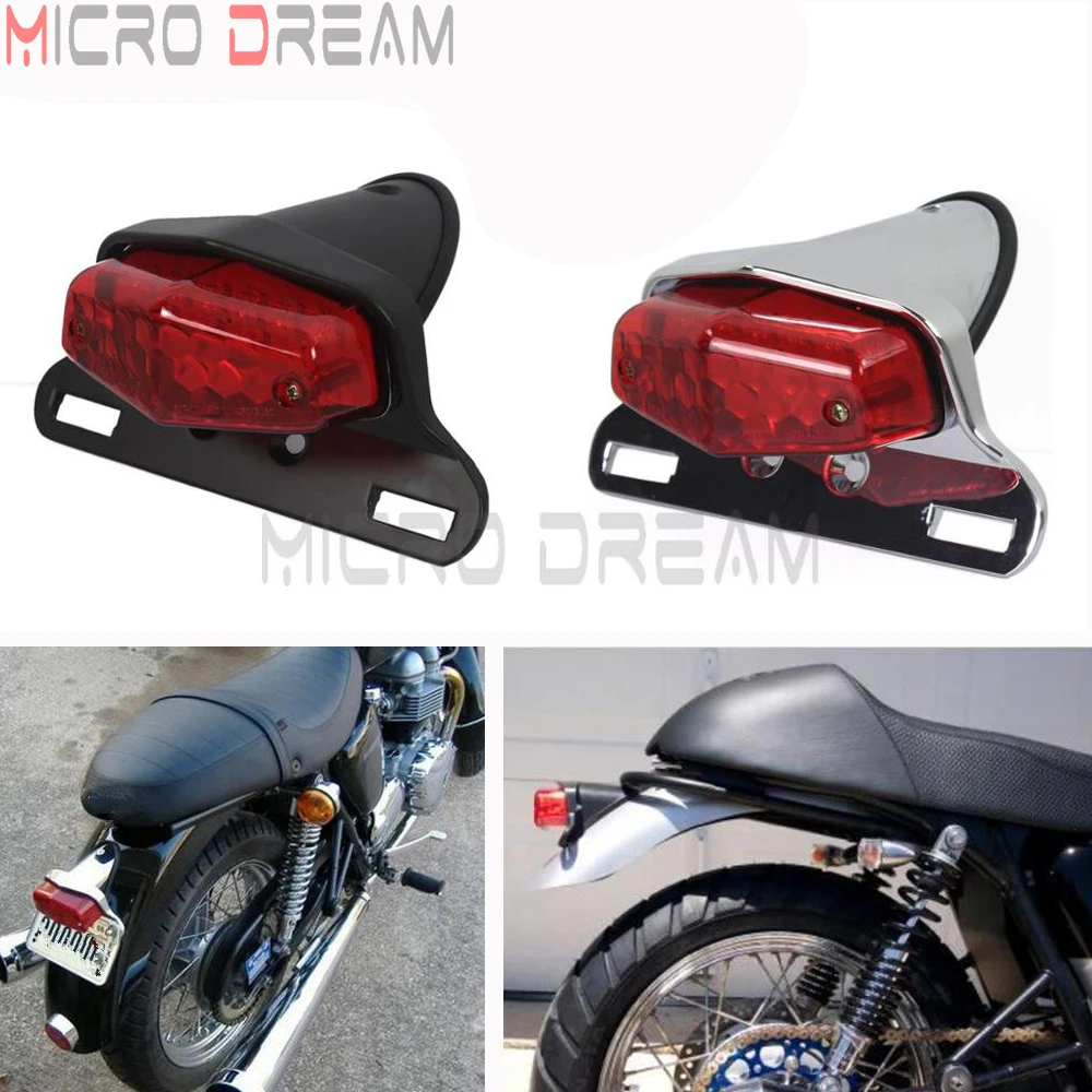 

Motorcycle Lucas Style Retro LED Tail Light Brake Stop Lamp Licence Plate Light For Harley Chopper Bobber Honda Scrambler Norton