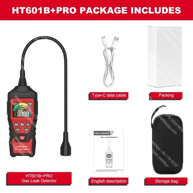 Фото Детектор утечек HT601B + PRO, гибкий зонд, быстрое реагирование №4