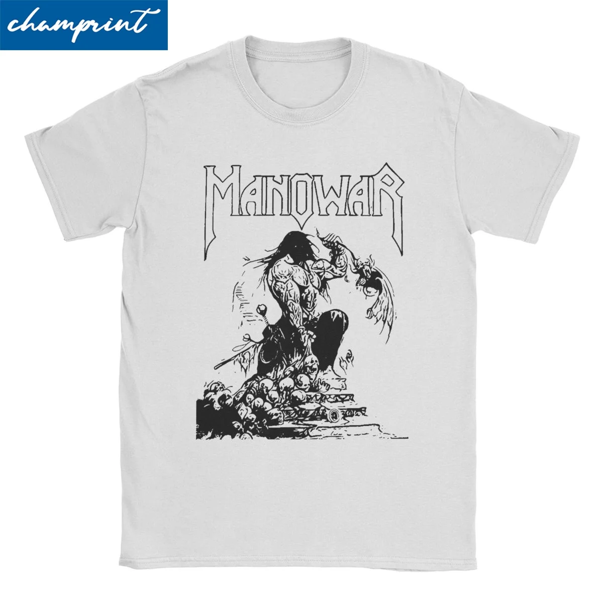 

Manowar T-Shirt for Men Women Heavy Metal Rock Novelty Pure Cotton Tee Shirt Crew Neck Short Sleeve T Shirts Classic Clothes