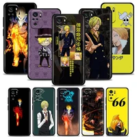 cute anime sanji one piece phone case for redmi note 7 8 8t 9 9s 9t 10 11 11s 11e pro plus 4g 5g soft silicone case bandai