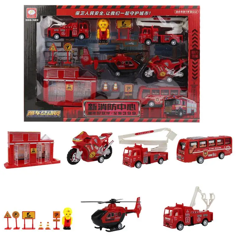 

Friction Cars For Boys 13pcs Fire Truck Toy Firetruck Vehicle Toys Cultivate Interest For Kids Center Great Gifts Home