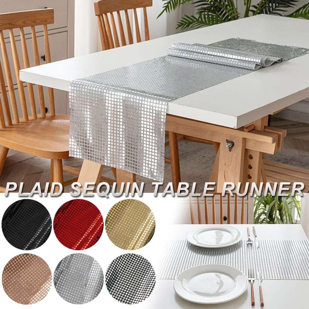 

Sequin Table Runner for Wedding Decoration Glittering Christmas Birthday Baby Shower Party Home Tea Table Runners Table Cover