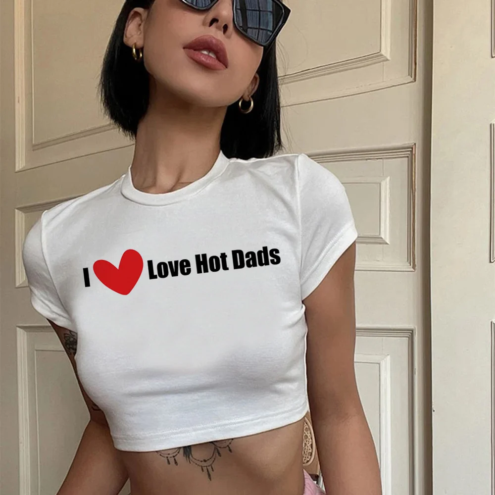 

I love hot dads Готический корейский модный короткий топ для девушек кавайная кавай fairycore trashy одежда