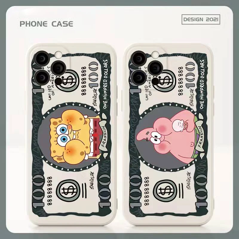 

Cartoon-SpongeBob-Patrick-Star Case For iPhone 12 13 Pro MAX Mini 11 Pro MAX 6 6S 7 8 Plus X SR XS MAX Silicone Cover Funda