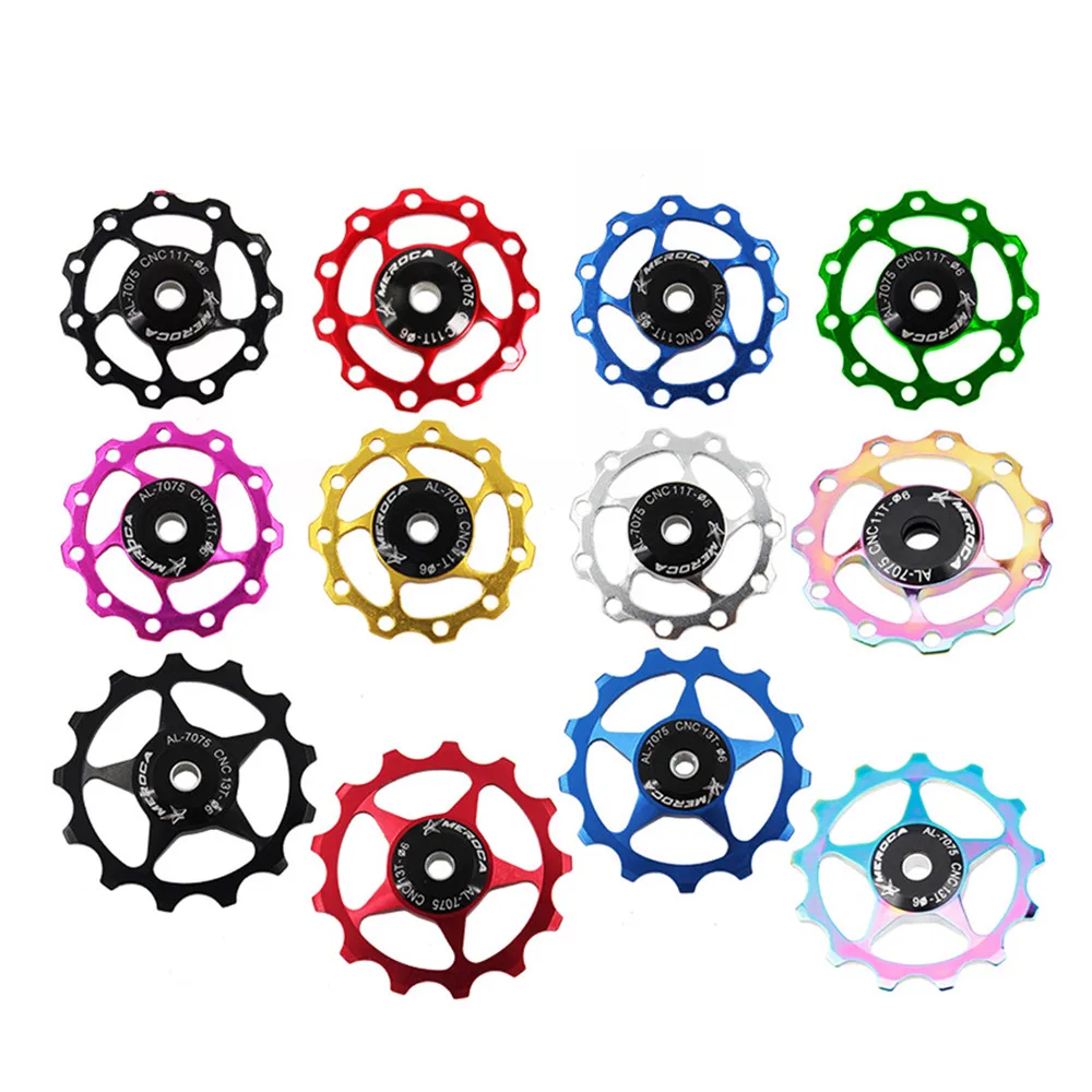 

JKLitepro MTB Mountain Bike MEROCA Alloy 11T 13T Jockey Wheel Chain Rear Derailleur Sealed Bearings Pulleys Guide For brompton
