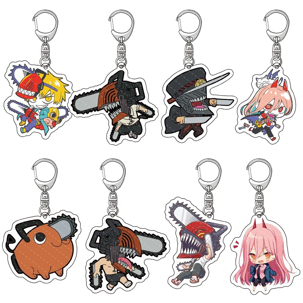 

Anime Chainsaw Man Keychain Cosplay Denji Power Makima Aki Figure Acrylic Keyring Backpack Ornament Pendant Fans Collection Gift