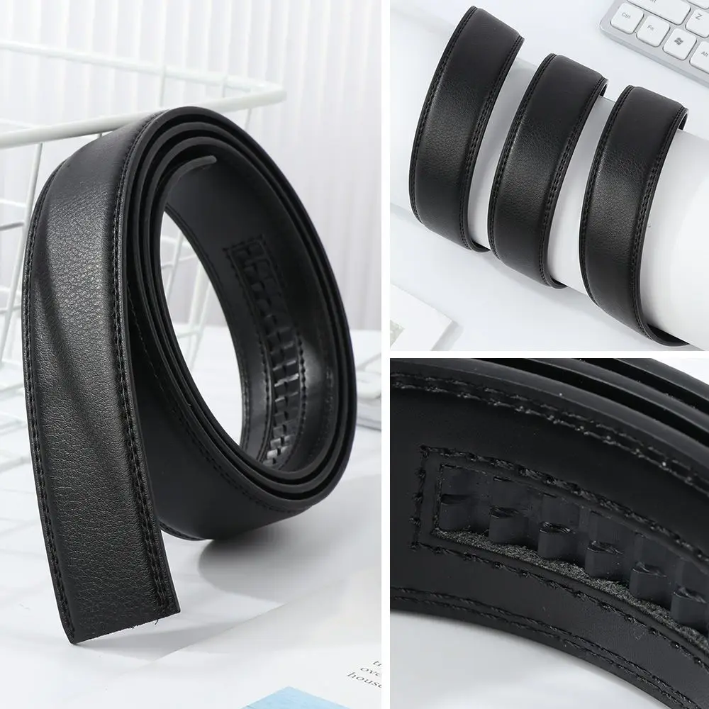 

Luxury Men's Leather Belt Automatic Belt Ratchet Strap Replace Strap No Buckle