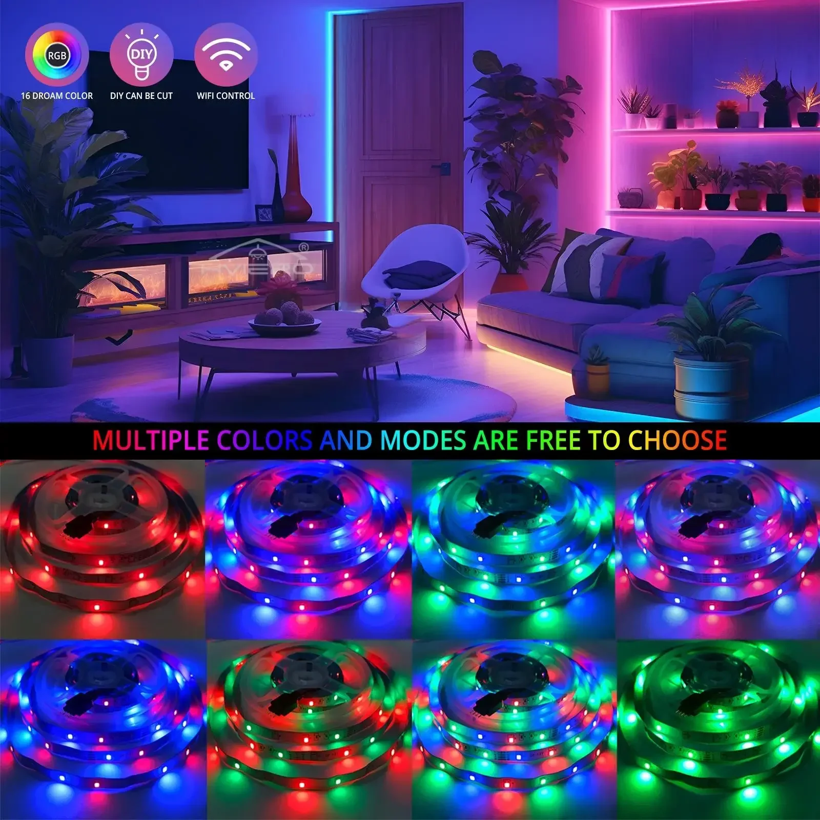 5 м RGB светодиодная лента 5050 свет гибкий ИК WIFI Bluetooth контроллер полоса ночное
