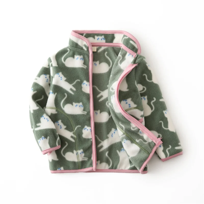 Купи Children's Outwear Fleece Coats Kids Clothes Jumping Meters New Arrival Dinosaurs Zipper Boys Girls Jackets Coats Fahion Pockets за 1,089 рублей в магазине AliExpress