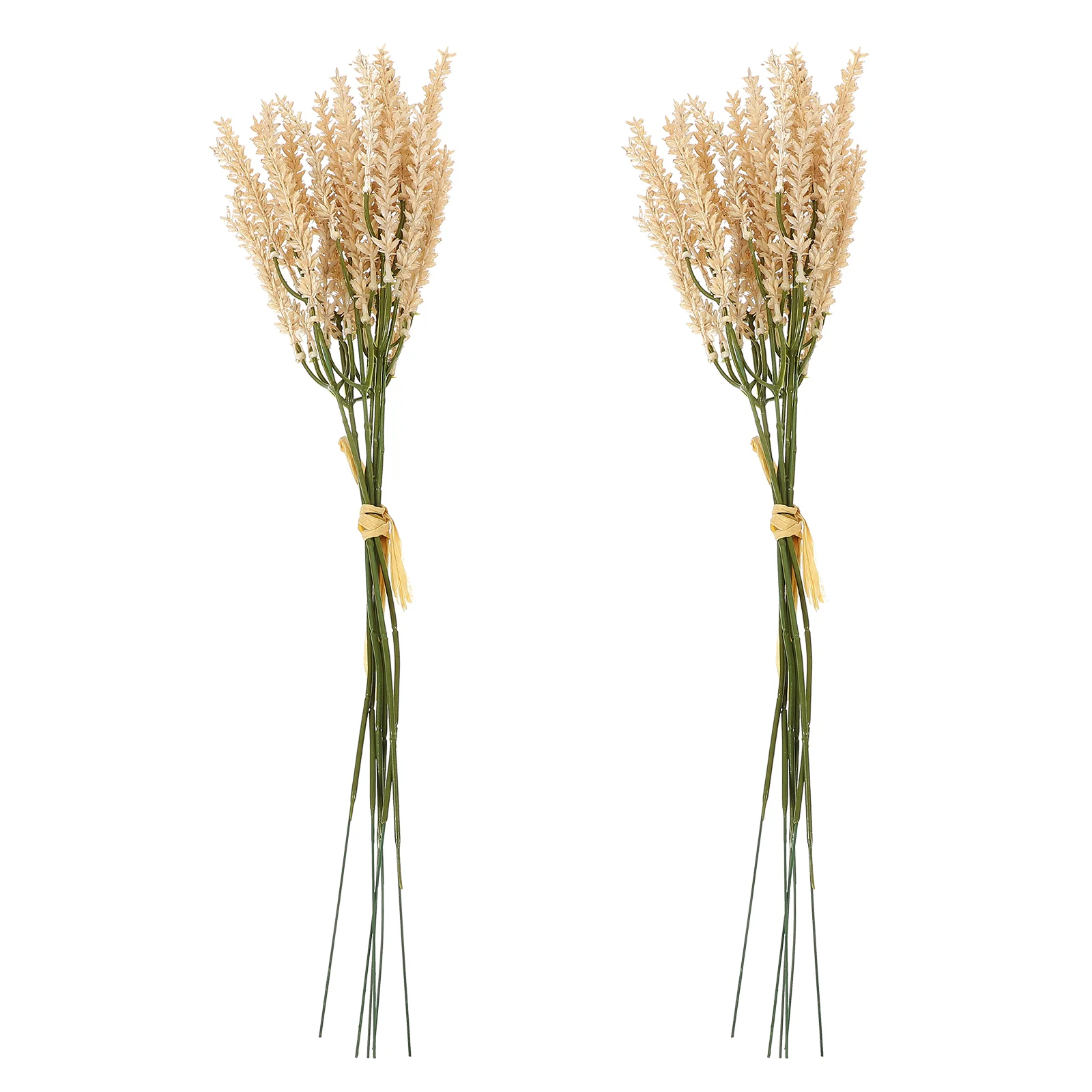 

2 Pcs Plants Decor Simulated Ears Wheat Bouquet Plastic Dry Grass Flower Straw 17x17x44cm Decoration Khaki Desktop Dried