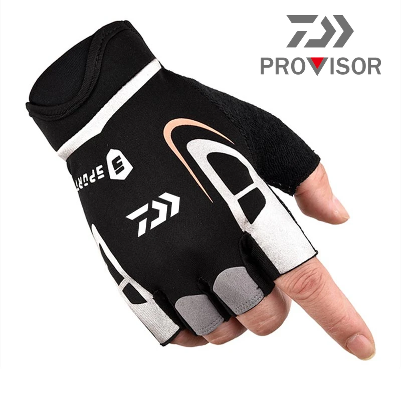 

New Daiwa Autumn Winter Half Finger Fishing Gloves Anti-Slip Men Windproof Waterproof Durable Warm Outdoor Fishing Riding Gloves