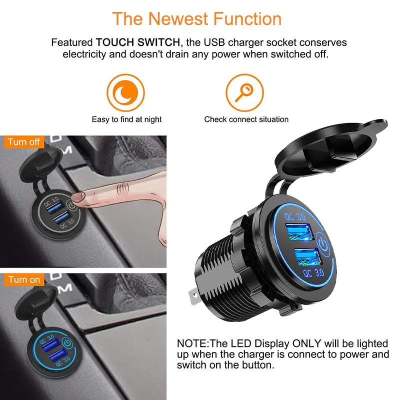 Автомобильное зарядное устройство с двумя USB-портами Quick Charge 3 0 для Audi Sline A3 A4 A5 A6 A7