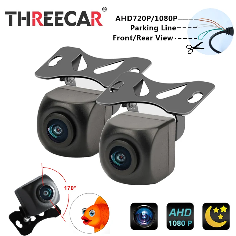 Купи AHD Camera For Car 170 Degree Fish Eye Lens Parking Line 720P/1080P Starlight Night Vision Vehicle Front/Rear View Camera за 1,036 рублей в магазине AliExpress