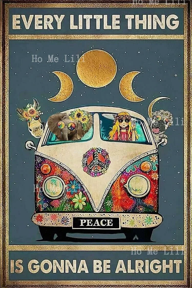 Dreacoss On A Dark Desert Highway Cool Hippie Every Little Thing Is Gonna Be Alright Ретро Металлическая Олово