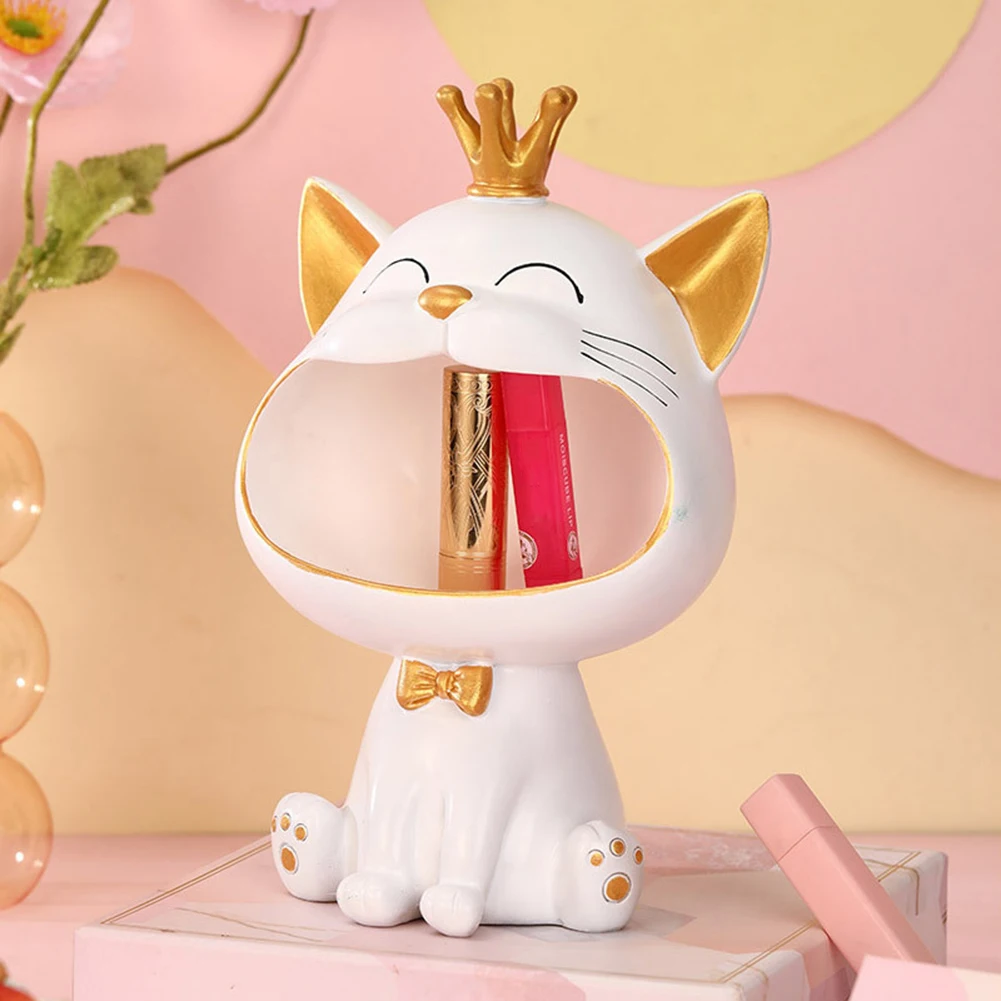 

Крутая скульптура Fortune Cat, поделки, Статуэтка из смолы, Нетоксичная безвредная Бытовая скульптура для кабинета, кофейни